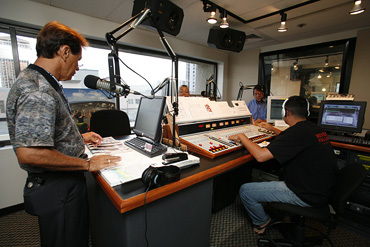 This is a behind the scenes look in the studio during the senator's former morning radio show. (Photo courtesy of uluart.com)